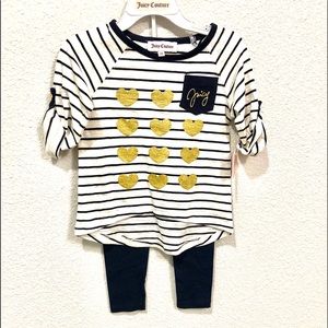 Juicy Couture Girls Tod 2 PC Legging Set.
